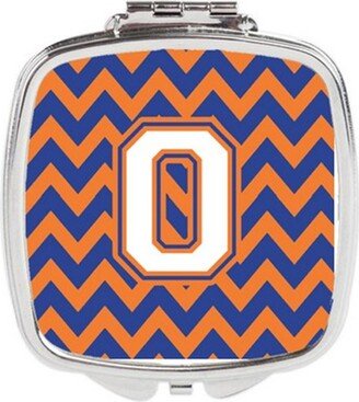 CJ1060-OSCM Letter O Chevron Blue & Orange No.3 Compact Mirror