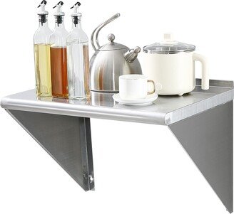 VEVOR Wall Mounted Floating Shelf 18x24in Stainless Steel Shelf 300lbs Load Capacity for Restaurant Kitchen - 300lbs load