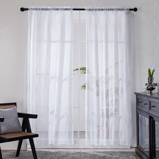 Rod Pocket Sheer Curtains Pair