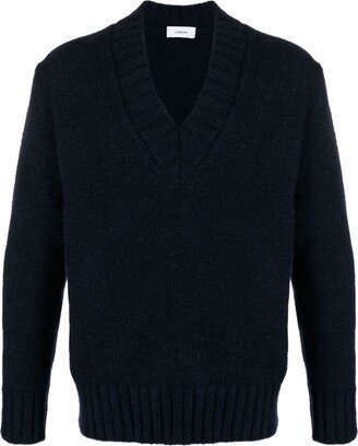 V-neck fine-knit jumper-AM