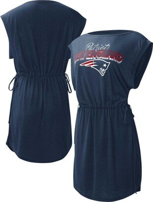 Women's G-iii 4Her by Carl Banks Navy New England Patriots G.o.a.t. Swimsuit Cover-Up