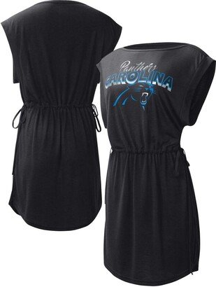Women's G-iii 4Her by Carl Banks Black Carolina Panthers G.o.a.t. Swimsuit Cover-Up