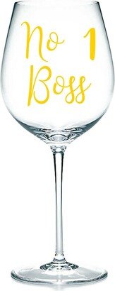 No 1 Boss - Vinyl Sticker Decal Label For Glasses, Mugs. Birthday Gift, Celebrate, Party. Work, Colleague, Promotion. Secret Santa