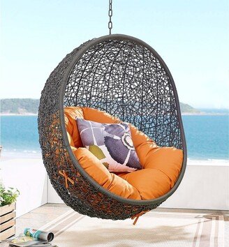 Balmoral Outdoor Grey Rattan with Orange Cushioned Hanging Swing Chair