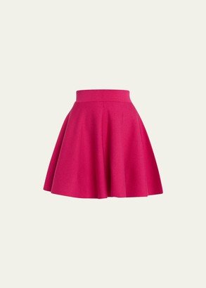 Mini Flared Wool-Blend Skater Skirt