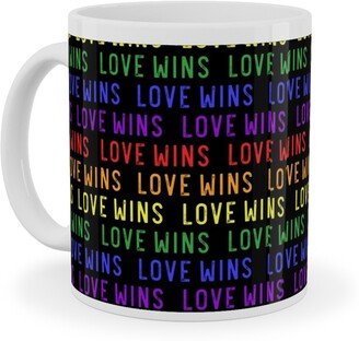 Mugs: Love Wins Rainbow Ceramic Mug, White, 11Oz, Multicolor