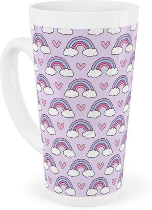 Mugs: Rainbow Seamless - Purple Tall Latte Mug, 17Oz, Purple