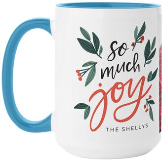 Mugs: So Much Joy Mug, Light Blue, 15Oz, Red