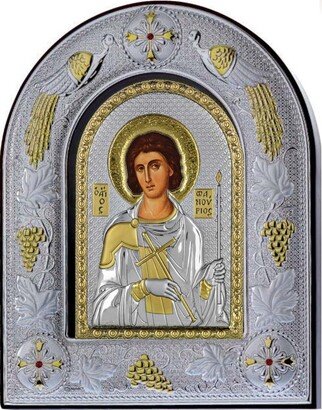 Saint Phanourios - Greek Orthodox Catholic Byzantine Christian-Silver Icon