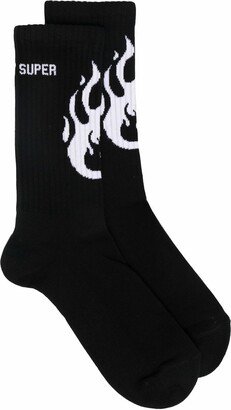 Flame-Print Ankle Socks