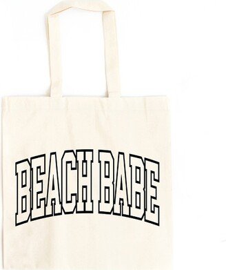 City Creek Prints Beach Babe Varsity Canvas Tote Bag - 15x16 - Natural