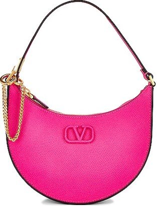 V Logo Signature Mini Hobo Bag in Pink