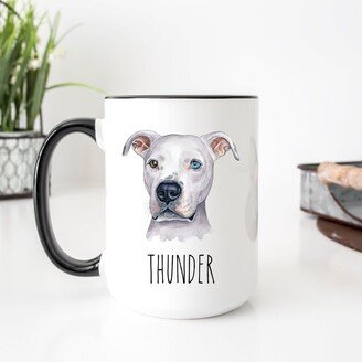 Pit Bull Mug, American Gifts, Dog Mom, Dad, Personalized Face Custom Sympathy Gift Loss Of Pet