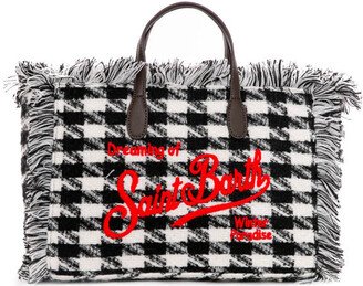 Colette Wooly Handbag With Houndstooth Print