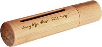 Engraved Loving Wife, Mother, Sister, Friend Sandalwood Cremation Urn/Scattering Tube With Window - Fits Pocket Or Purse, Tsa Compliant