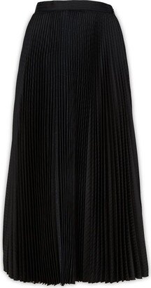 Pleated Crepe De Chine Midi Skirt