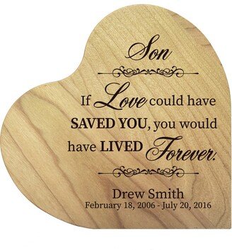 Memorial Gift | Wooden Hearts Loss Of Son Shelf Décor Heart Farmhouse Wedding in Loving Memory Blocks