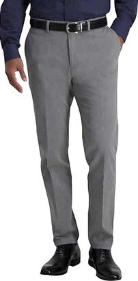 Men's Iron-Free Premium Khaki™ Slim/Straight Fit Flat Front Pant Heather Grey