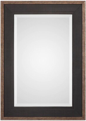 Staveley Rustic Contemporary Portrait Wall Mirror by David - Rustic Black