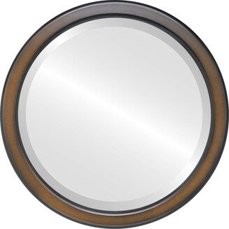 OVALCREST by The OVALCREST Mirror Store Toronto Framed Round Mirror in Walnut