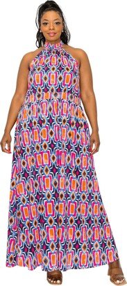 L I V D Plus Size Rios Halter Neck Dress