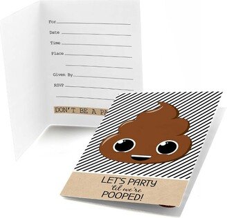 Big Dot of Happiness Party 'Til You're Pooped - Fill In Poop Emoji Party Invitations (8 count)