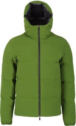 Zip-Up Hooded Down Jacket-AA