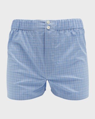 Men's Micro-Plaid Cotton Boxers