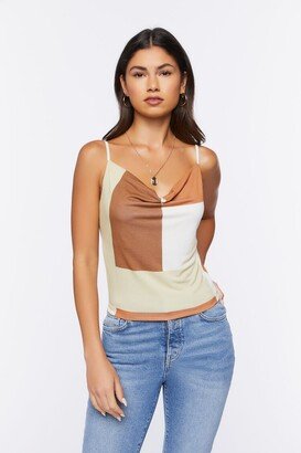 Colorblock Draped Cowl Cami