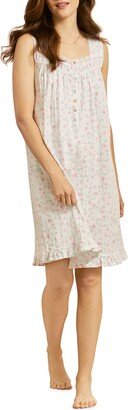 Floral Lace Trim Cotton Jersey Chemise