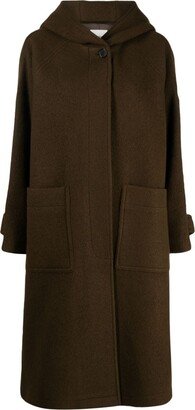 STUDIO TOMBOY Hooded Single-Breasted Wool Blend Coat-AA