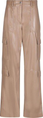 High-waisted Leather Trousers-AB