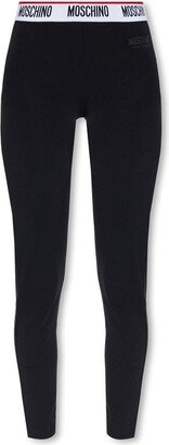 Logo-Waistband Mid-Rise Leggings