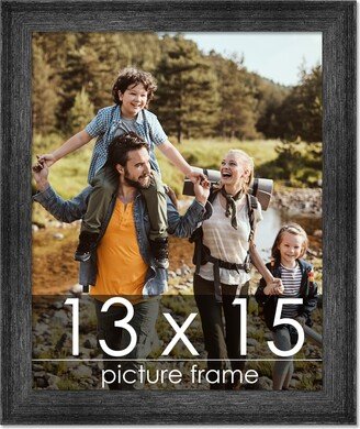 PosterPalooza 13x15 Distressed/Aged Black Complete Wood Picture Frame with UV Acrylic, Foam Board Backing, & Hardware