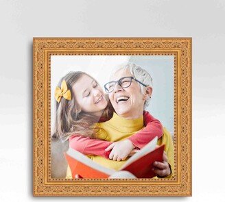 CustomPictureFrames.com 10x10 Frame Gold Real Wood Picture Frame Width 1.75 inches | Interior