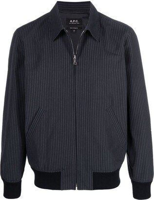 Pinstripe Cotton Bomber Jacket