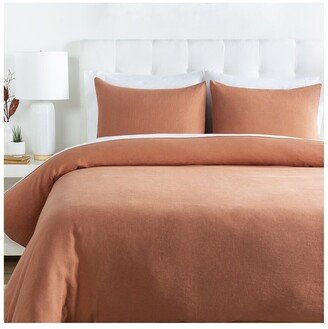 Dawson Burnt Orange Duvet Set With Two Standard Shams