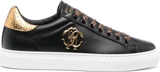 Logo-Plaque Leather Sneakers-AB