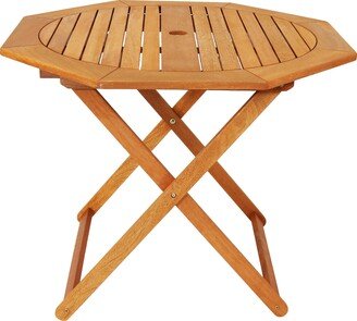 Sunnydaze Decor Sunnydaze Meranti Wood Octagon Outdoor Folding Patio Table