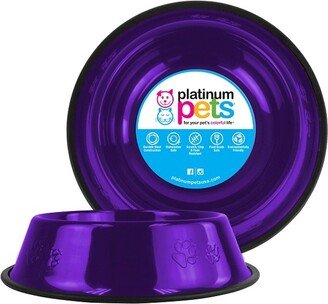 Platinum Pets Embossed Non-Tip Cat/Dog Bowl - Electric Purple - 3.5 Cup