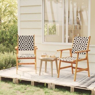 Patio Chairs Solid Acacia Wood - Brown