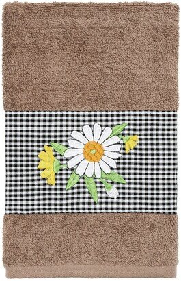 Daisy Embellished Hand Towel - Latte