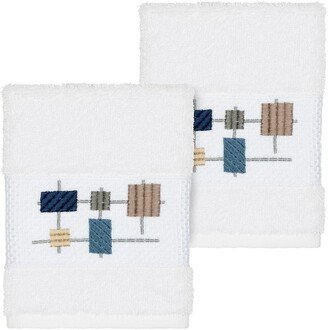 Khloe Embellished Washcloth - Set of 2 - White