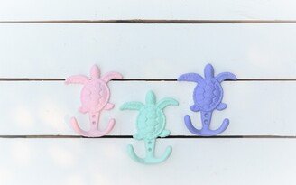 Sea Turtle Wall Hook, Coastal Bathroom, Beach Nautical Kitchen Towel Ring