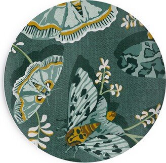 Salad Plates: Gathering Moths - Green Salad Plate, Green