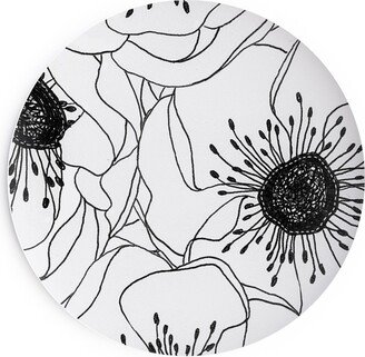 Salad Plates: White Anemones - Neutral Salad Plate, White