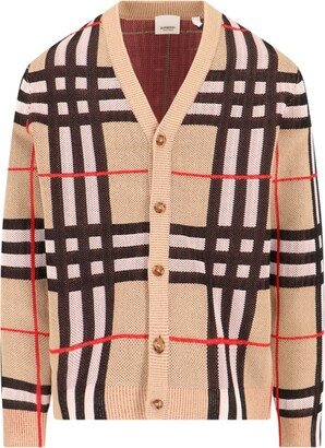 Vintage Check Knitted Cardigan