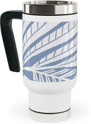 Travel Mugs: Irene - Blue Travel Mug With Handle, 17Oz, Blue