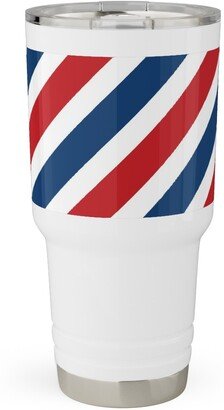 Travel Mugs: American Stripes Diagonal - Multi Travel Tumbler, 30Oz, Multicolor