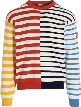 Logo Patch Striped Knitted Jumper